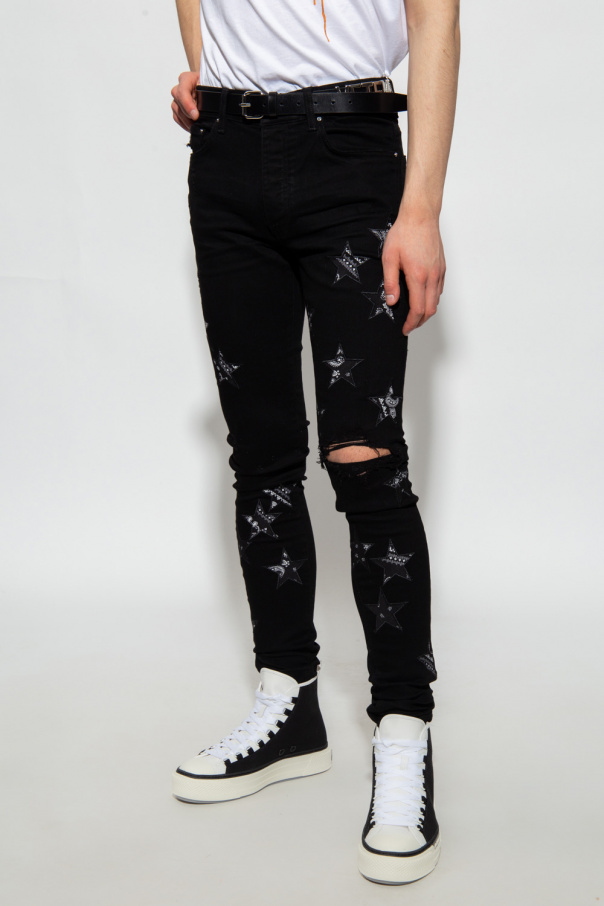 Five-Pocket Slim Straight Jeans in Dark Wash